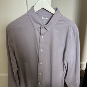Rhone Commuter Shirt Slim in Nightshade Oxford. Large
